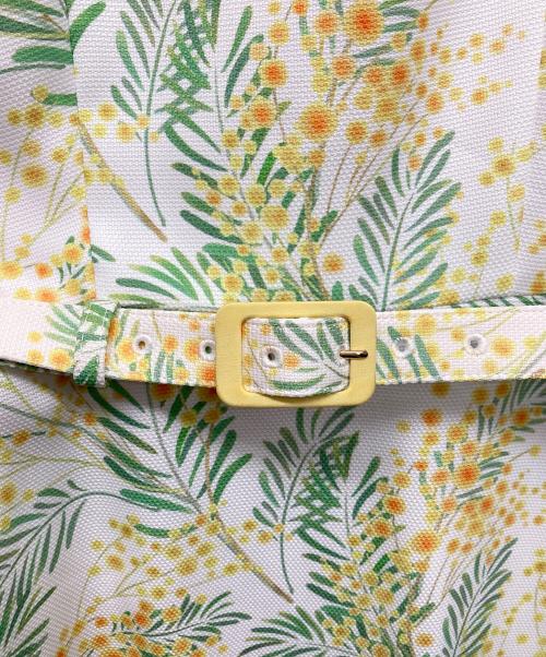 STRAWBERRY FIELDS（ストロベリーフィールズ）STRAWBERRY FIELDS (ストロベリーフィールズ) ノースリーブワンピース イエロー×グリーン サイズ:Mの古着・服飾アイテム