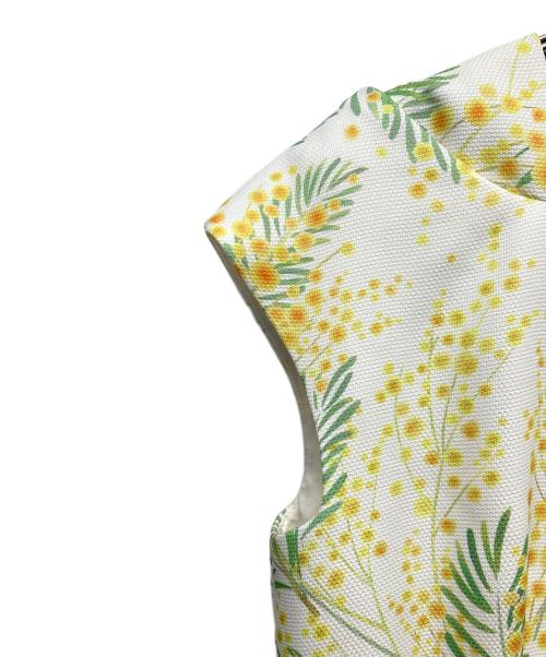 STRAWBERRY FIELDS（ストロベリーフィールズ）STRAWBERRY FIELDS (ストロベリーフィールズ) ノースリーブワンピース イエロー×グリーン サイズ:Mの古着・服飾アイテム