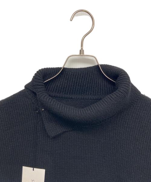 SOSHIOTSUKI（ソウシ オオツキ）SOSHIOTSUKI (ソウシ オオツキ) エルボーパッチスリットニット ブラック サイズ:Fの古着・服飾アイテム