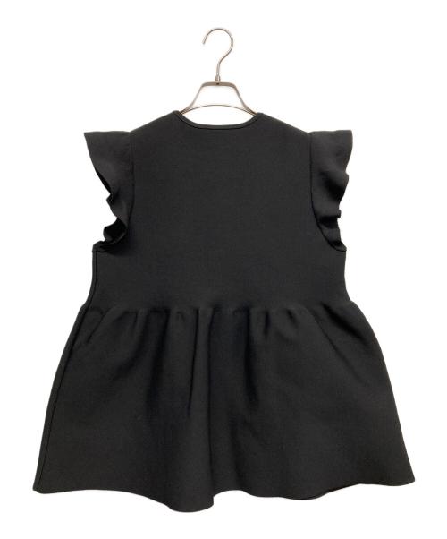 UNITED ARROWS TOKYO（ユナイテッドアローズトウキョウ）UNITED ARROWS TOKYO (ユナイテッドアローズトウキョウ) ペプラム フリルスリーブ ニットベスト ブラック サイズ:無しの古着・服飾アイテム