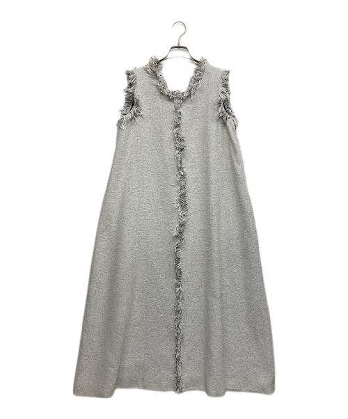 maison de dolce（メゾンドドルチェ）maison de dolce (メゾンドドルチェ) ツイードノースリーブワンピース グレー サイズ:Fの古着・服飾アイテム