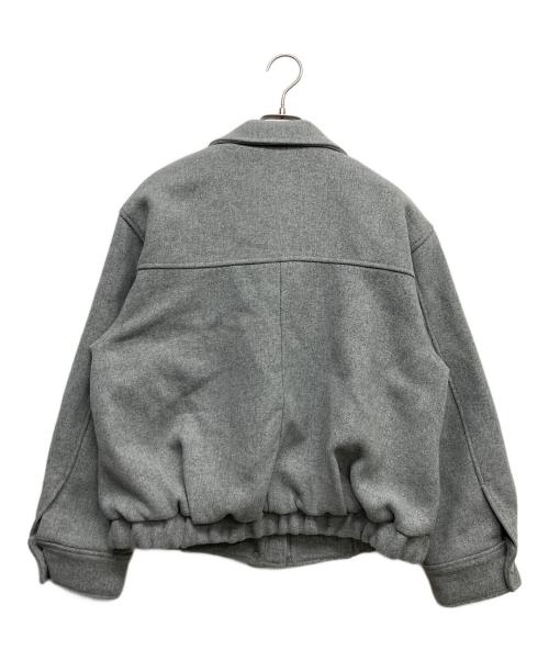 quaranciel（カランシエル）quaranciel (カランシエル) メルトン スタンドカラー ジップ ブルゾン コート グレー サイズ:ONE SIZEの古着・服飾アイテム