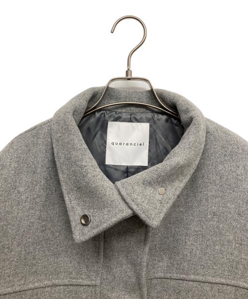 quaranciel（カランシエル）quaranciel (カランシエル) メルトン スタンドカラー ジップ ブルゾン コート グレー サイズ:ONE SIZEの古着・服飾アイテム