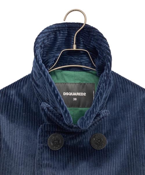 DSQUARED2（ディースクエアード）DSQUARED2 (ディースクエアード) コーデュロイPコート ネイビー サイズ:38の古着・服飾アイテム