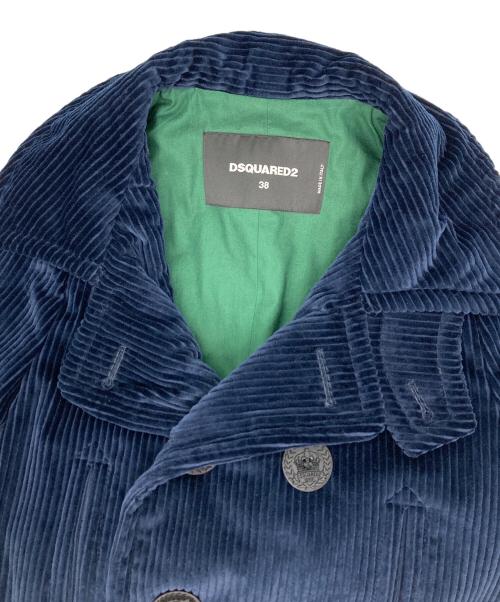 DSQUARED2（ディースクエアード）DSQUARED2 (ディースクエアード) コーデュロイPコート ネイビー サイズ:38の古着・服飾アイテム