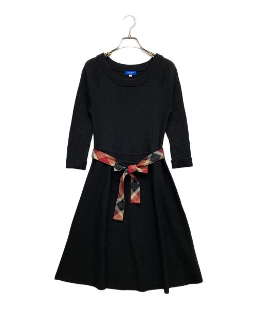 BLUE LABEL CRESTBRIDGE（ブルーレーベルクレストブリッジ）BLUE LABEL CRESTBRIDGE (ブルーレーベルクレストブリッジ) ニットワンピース ブラック サイズ:38の古着・服飾アイテム