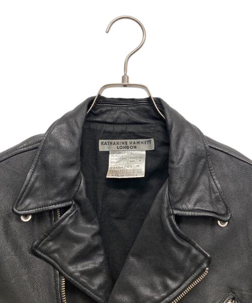 KATHARINE HAMNETT（キャサリンハムネット）KATHARINE HAMNETT (キャサリンハムネット) ライダースジャケット ブラック サイズ:Mの古着・服飾アイテム