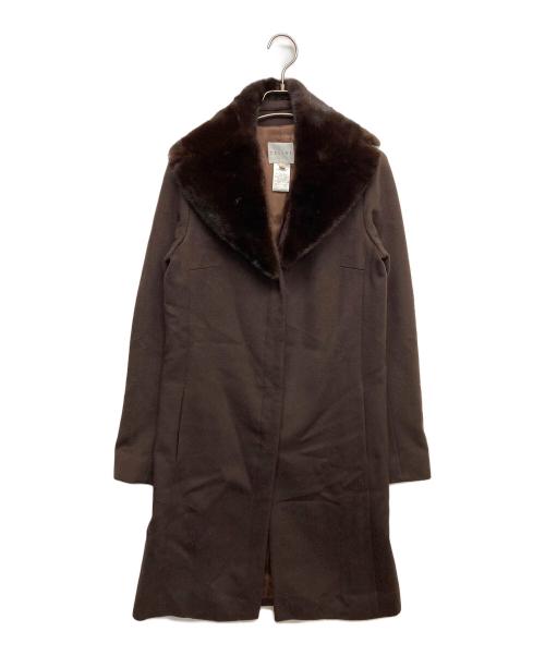 CELINE（セリーヌ）CELINE (セリーヌ) カシミヤブレンドコート ブラウン サイズ:38の古着・服飾アイテム