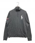 POLO RALPH LAURENポロ・ラルフローレン）の古着「ハーフジップスウェット」｜グレー
