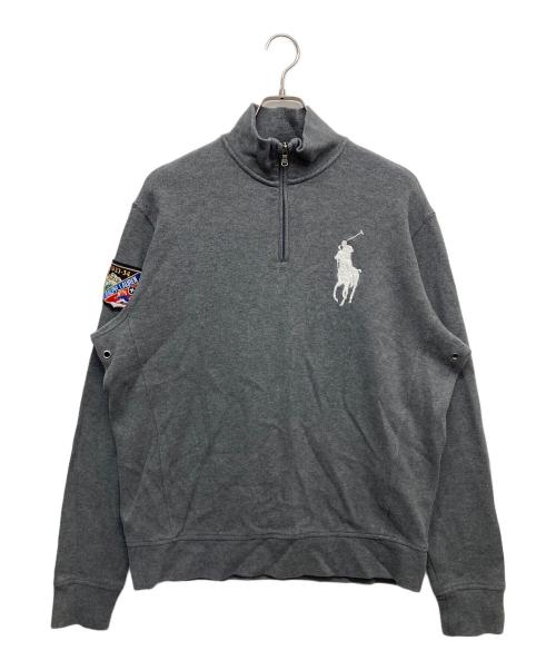 POLO RALPH LAUREN（ポロ・ラルフローレン）POLO RALPH LAUREN (ポロ・ラルフローレン) ハーフジップスウェット グレー サイズ:Lの古着・服飾アイテム