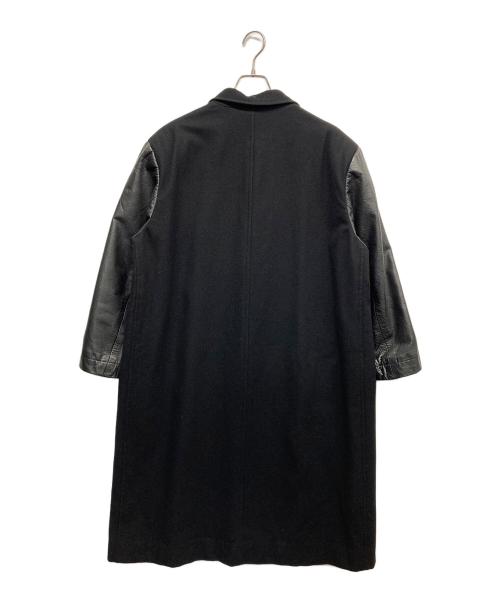 tricot COMME des GARCONS（トリココムデギャルソン）tricot COMME des GARCONS (トリココムデギャルソン) レザーアーム切替ウールコート ブラック サイズ:無しの古着・服飾アイテム