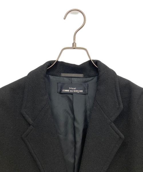tricot COMME des GARCONS（トリココムデギャルソン）tricot COMME des GARCONS (トリココムデギャルソン) レザーアーム切替ウールコート ブラック サイズ:無しの古着・服飾アイテム