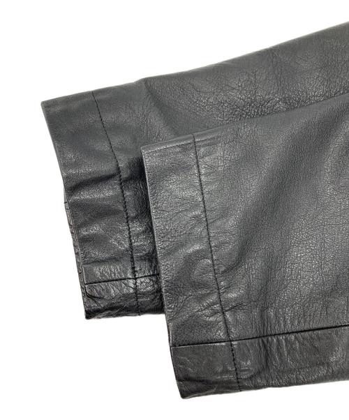 tricot COMME des GARCONS（トリココムデギャルソン）tricot COMME des GARCONS (トリココムデギャルソン) レザーアーム切替ウールコート ブラック サイズ:無しの古着・服飾アイテム