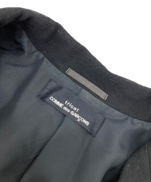 tricot COMME des GARCONS（トリココムデギャルソン）tricot COMME des GARCONS (トリココムデギャルソン) レザーアーム切替ウールコート ブラック サイズ:無しの古着・服飾アイテム