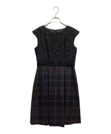 ANAYI（アナイ）の古着「切替ジャガードワンピース」｜ブラウン