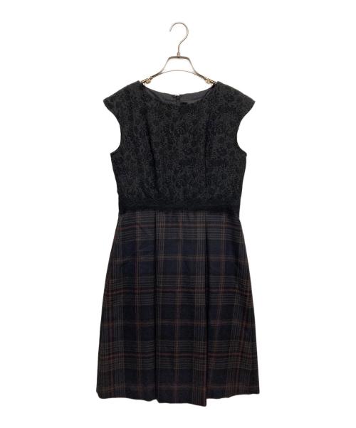 ANAYI（アナイ）ANAYI (アナイ) 切替ジャガードワンピース ブラウン サイズ:38の古着・服飾アイテム