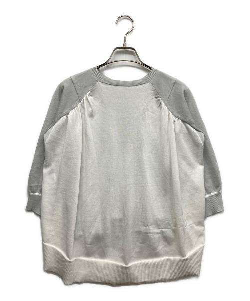 Diagram（ダイアグラム）Diagram (ダイアグラム) バイカラークルーニットトップ グリーン サイズ:36の古着・服飾アイテム