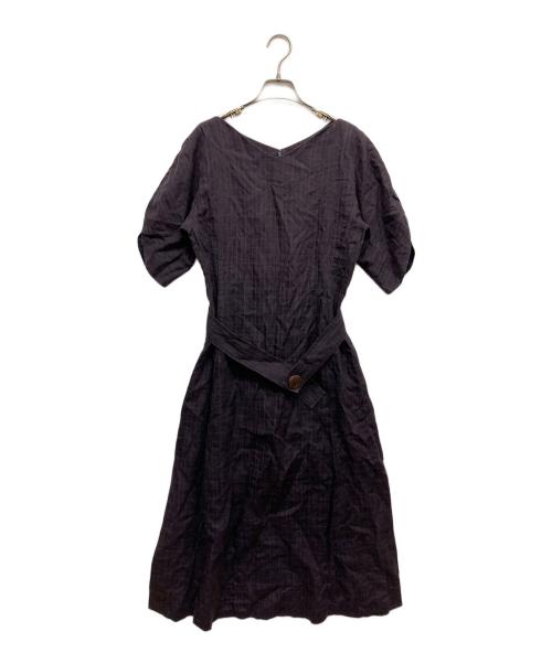 JURGEN LEHL（ヨーガンレール）JURGEN LEHL (ヨーガンレール) リネン混半袖ワンピース パープル サイズ:Mの古着・服飾アイテム