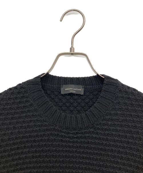 ROBERTO COLLINA（ロベルトコリーナ）ROBERTO COLLINA (ロベルトコリーナ) メリノワッフルクルーネックニット ブラック サイズ:44の古着・服飾アイテム
