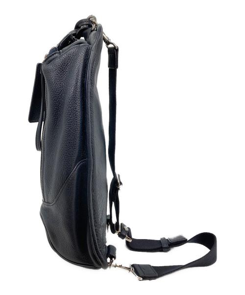 PELLE MORBIDA（ペッレモルビダ）PELLE MORBIDA (ペッレモルビダ) 縦型ショルダーバッグ ネイビーの古着・服飾アイテム