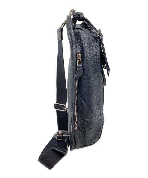 PELLE MORBIDA（ペッレモルビダ）PELLE MORBIDA (ペッレモルビダ) 縦型ショルダーバッグ ネイビーの古着・服飾アイテム
