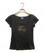 BURBERRY BLUE LABELバーバリー ブルー レーベル）の古着「ストーンロゴTシャツ」｜ブラック