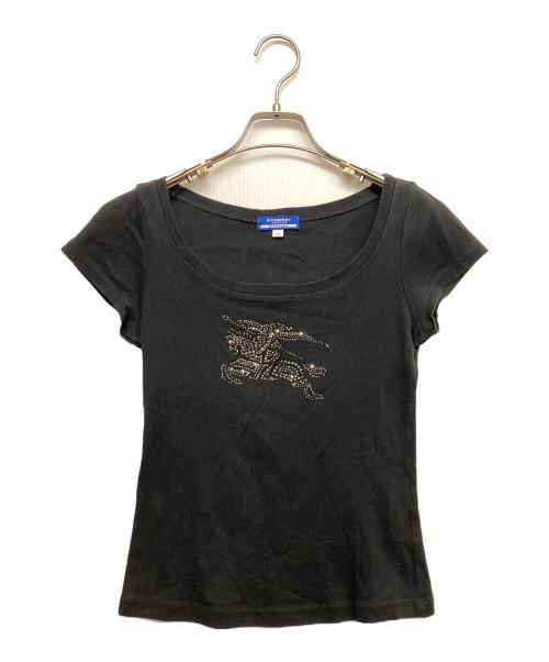 BURBERRY BLUE LABEL（バーバリー ブルー レーベル）BURBERRY BLUE LABEL (バーバリー ブルー レーベル) ストーンロゴTシャツ ブラック サイズ:38の古着・服飾アイテム