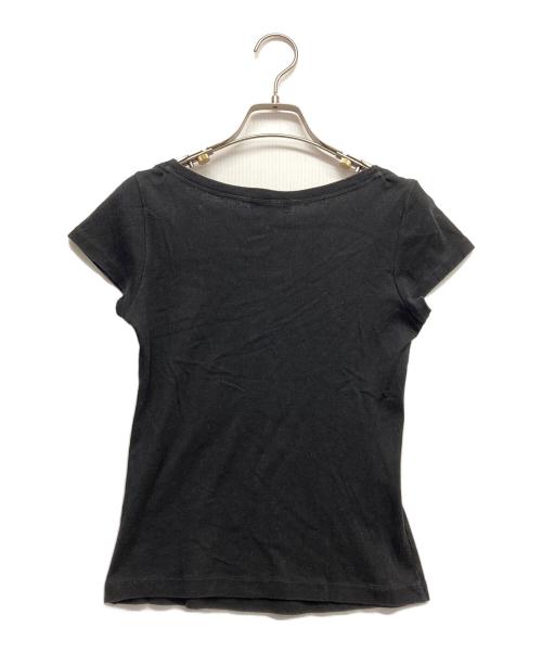 BURBERRY BLUE LABEL（バーバリー ブルー レーベル）BURBERRY BLUE LABEL (バーバリー ブルー レーベル) ストーンロゴTシャツ ブラック サイズ:38の古着・服飾アイテム
