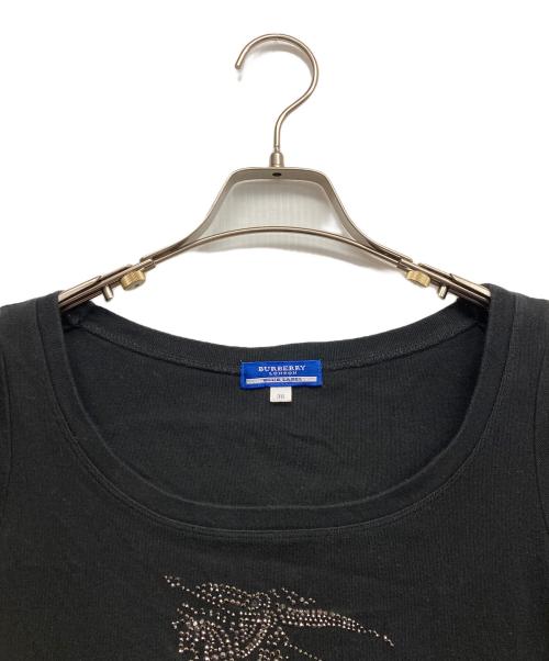 BURBERRY BLUE LABEL（バーバリー ブルー レーベル）BURBERRY BLUE LABEL (バーバリー ブルー レーベル) ストーンロゴTシャツ ブラック サイズ:38の古着・服飾アイテム