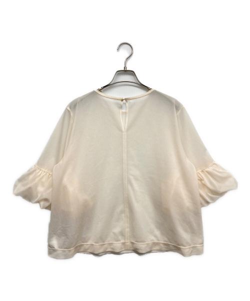 TIARA（ティアラ）TIARA (ティアラ) フリルトリミングチュールブラウス ベージュ サイズ:無しの古着・服飾アイテム