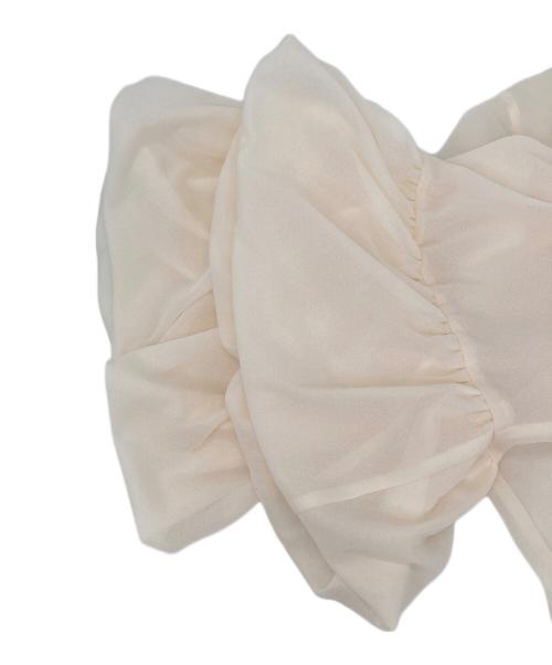 TIARA（ティアラ）TIARA (ティアラ) フリルトリミングチュールブラウス ベージュ サイズ:無しの古着・服飾アイテム