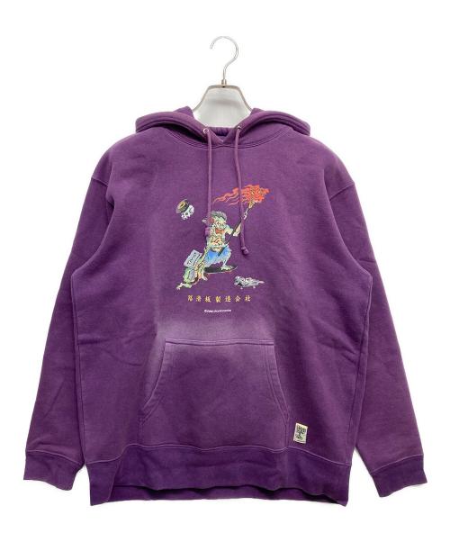 EVISEN（エビセン）EVISEN (エビセン) プリントパーカー パープル サイズ:Mの古着・服飾アイテム