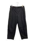 Graphpaperグラフペーパー）の古着「Wooly Cotton Twill Wide Tapered Slacks」｜ブラック