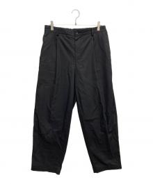 Graphpaper（グラフペーパー）の古着「Wooly Cotton Twill Wide Tapered Slacks」｜ブラック