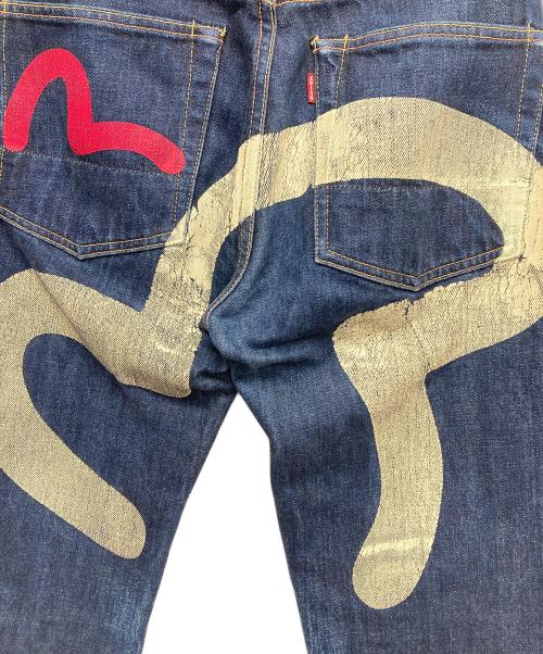 EVISU（エヴィス）EVISU (エヴィス) 2001 2色カモメペイントデニムパンツ インディゴ サイズ:W28の古着・服飾アイテム