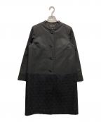 SOIRソワール）の古着「ライナー付ノーカラーコート」｜ブラック