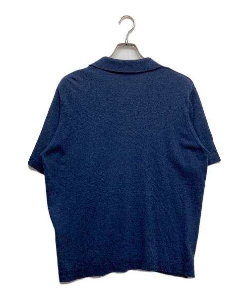 toscano（トスカーノ）TOSCANO (トスカーノ) ニットポロシャツ ブルー サイズ:Mの古着・服飾アイテム