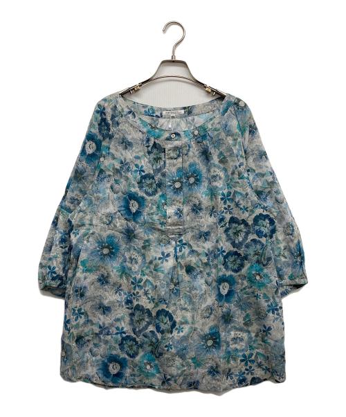 23区（ニジュウサンク）23区 (ニジュウサンク) 7分袖総柄シャツ ブルー サイズ:44の古着・服飾アイテム