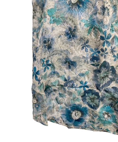 23区（ニジュウサンク）23区 (ニジュウサンク) 7分袖総柄シャツ ブルー サイズ:44の古着・服飾アイテム