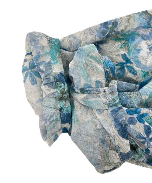 23区（ニジュウサンク）23区 (ニジュウサンク) 7分袖総柄シャツ ブルー サイズ:44の古着・服飾アイテム