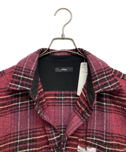 DIESEL（ディーゼル）DIESEL (ディーゼル) ロングスリーブチェックシャツ ピンク サイズ:S 未使用品の古着・服飾アイテム