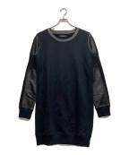 DIESELディーゼル）の古着「エコレザー切替ワンピース」｜ブラック