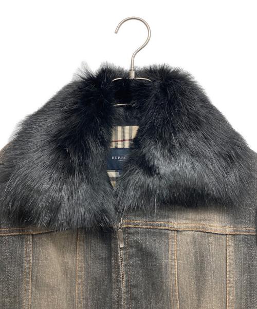 BURBERRY LONDON（バーバリーロンドン）BURBERRY LONDON (バーバリーロンドン) ラビットファー カバーオール インディゴ サイズ:40の古着・服飾アイテム
