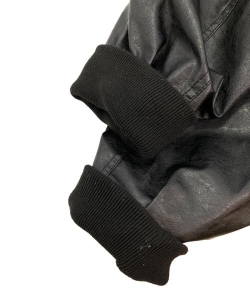 FREAK'S STORE（フリークスストア）FREAK'S STORE (フリークストア) ファー襟付き フェイクレザーブルゾン ブラック サイズ:Ｆの古着・服飾アイテム