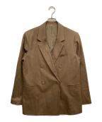 Mila Owenミラオーウェン）の古着「金釦ダブルブレザ－ジャケット」｜ブラウン