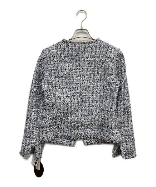 DAMA collection（ダーマコレクション）DAMA collection (ダーマコレクション) ノーカラーツイードジャケット ブルー サイズ:9ARの古着・服飾アイテム