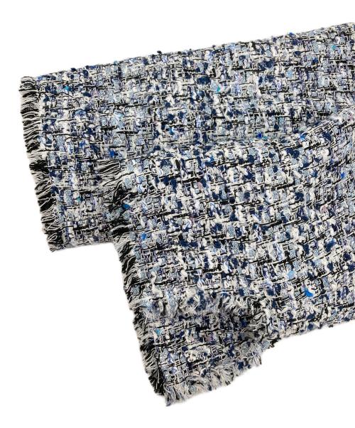 DAMA collection（ダーマコレクション）DAMA collection (ダーマコレクション) ノーカラーツイードジャケット ブルー サイズ:9ARの古着・服飾アイテム