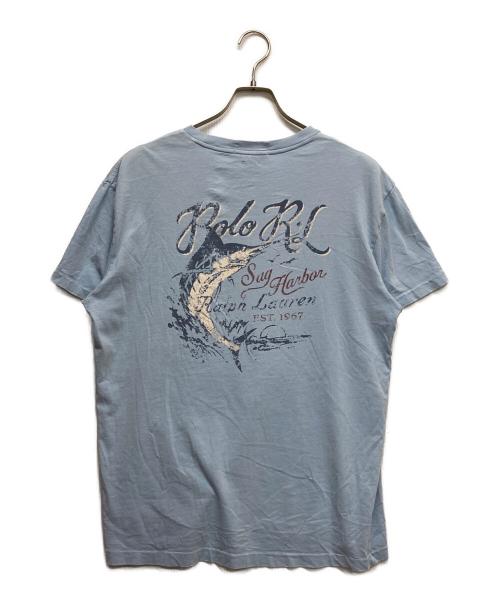POLO RALPH LAUREN（ポロ・ラルフローレン）POLO RALPH LAUREN (ポロ・ラルフローレン) プリントTシャツ ブルー サイズ:Mの古着・服飾アイテム