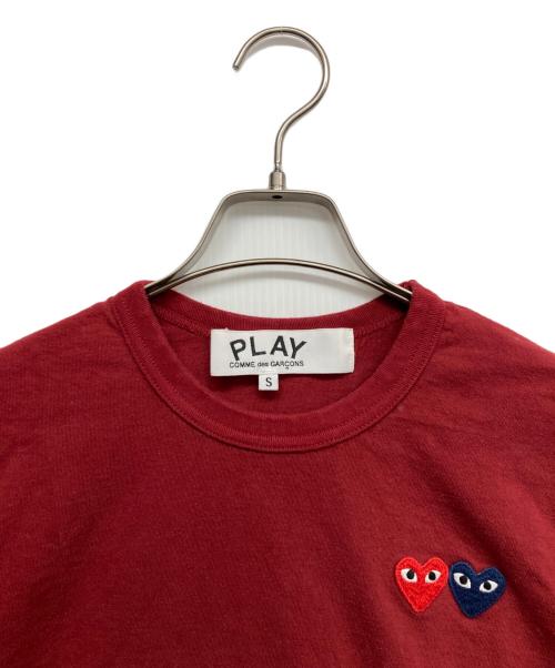 PLAY COMME des GARCONS（プレイコムデギャルソン）PLAY COMME des GARCONS (プレイコムデギャルソン) ダブルワッペンTシャツ レッド サイズ:Ｓの古着・服飾アイテム