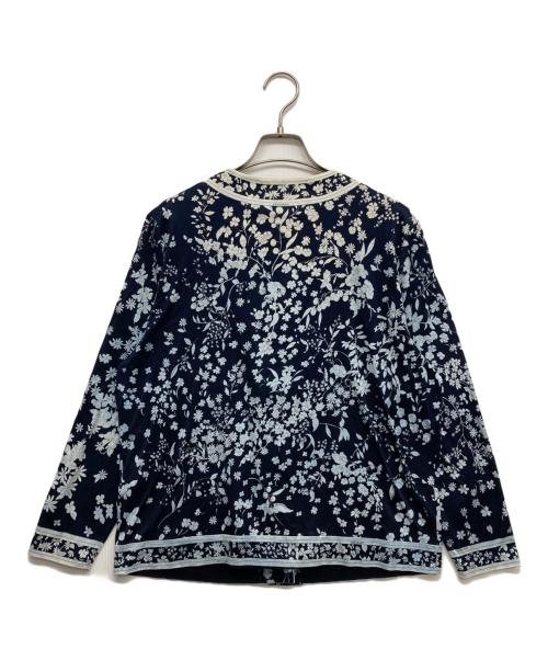 LEONARD（レオナール）LEONARD (レオナール) 花柄カーディガン ブルー サイズ:LLの古着・服飾アイテム